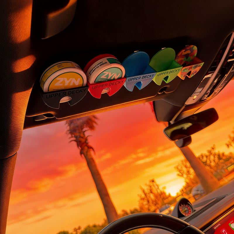 3D-Printed ZYN Holster Non-Toxic PLA Secure Access for ZYN Containers Multiple Colors Text Options Durable Sleek Design Clips Easily onto Sun Visor