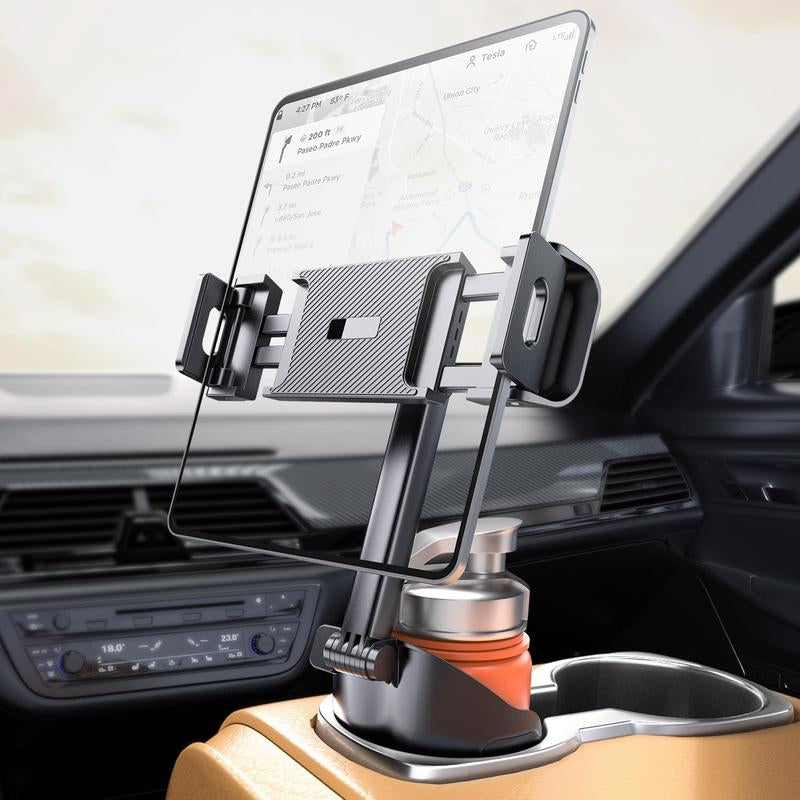 Esamcore Car Cup Hold Tablet Holder Mount [Unobstructed Cup Holder] for Ipad Iphone Holder with Flexible Hollow Mount Base, 360 Rotatable Deep Clamp Compatible with 6”-11” Ipad, Iphone, Foldable Phones Stand #Tiktokshopblackfriday