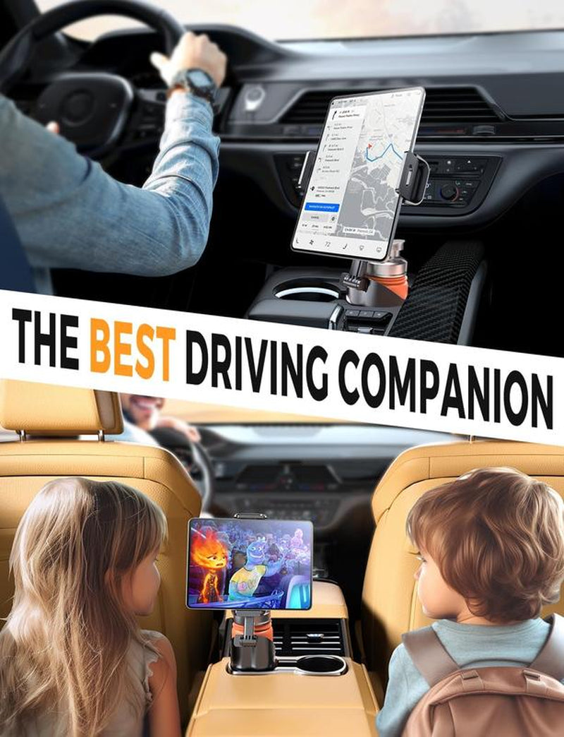 Esamcore Car Cup Hold Tablet Holder Mount [Unobstructed Cup Holder] for Ipad Iphone Holder with Flexible Hollow Mount Base, 360 Rotatable Deep Clamp Compatible with 6”-11” Ipad, Iphone, Foldable Phones Stand #Tiktokshopblackfriday