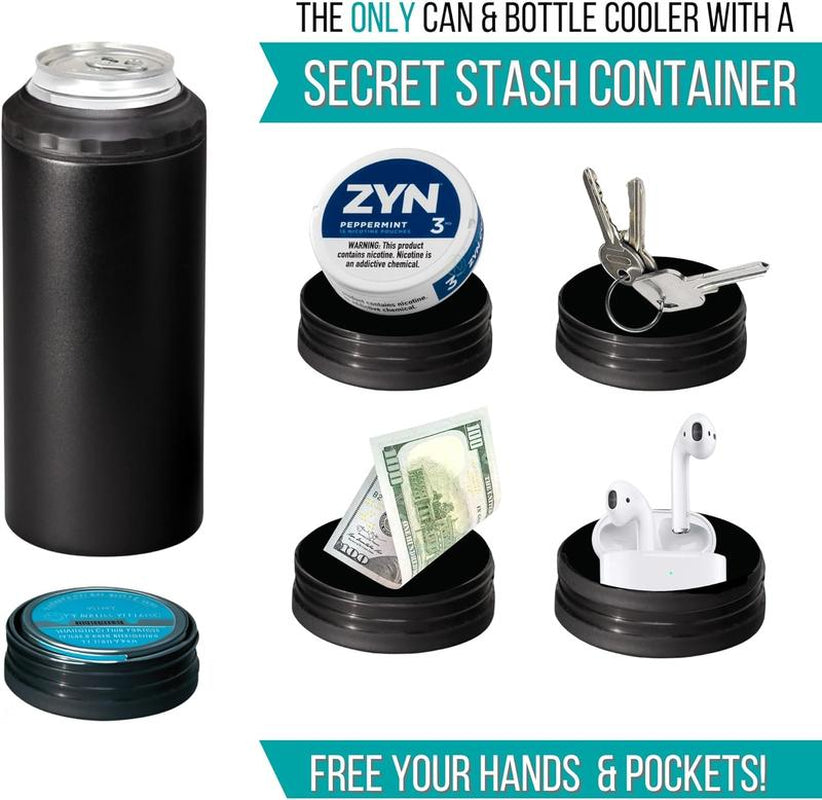 Thechewzie Brew & Chew Koozie. Chill Your Brew and Stash Your Chew/Zyn & Other Discreet Items in the Patented, Hidden, Secret Stash Container. Mug