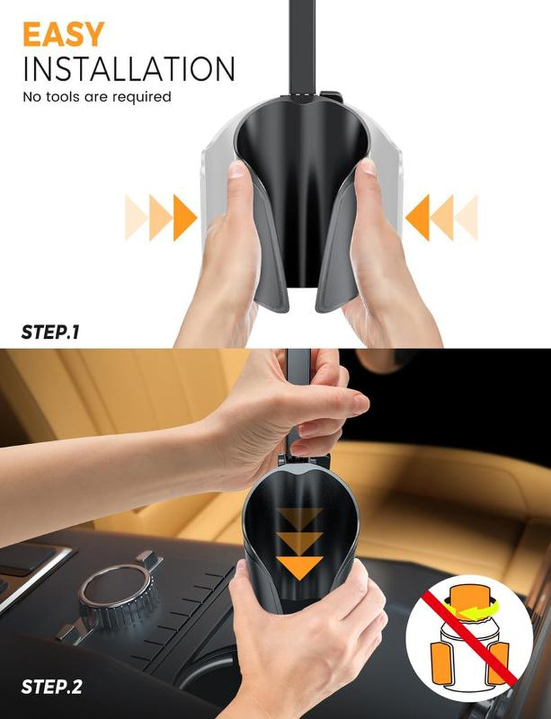 Esamcore Car Cup Hold Tablet Holder Mount [Unobstructed Cup Holder] for Ipad Iphone Holder with Flexible Hollow Mount Base, 360 Rotatable Deep Clamp Compatible with 6”-11” Ipad, Iphone, Foldable Phones Stand #Tiktokshopblackfriday