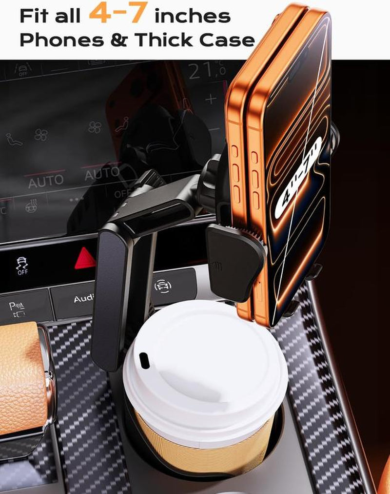 2-In-1 Cup Holder Cell Phone Holder for Your Bottle Friendly Cup Cell Phone Holder Mount for Height Adjustable Sturdy Fit 4-7 Inches Phones