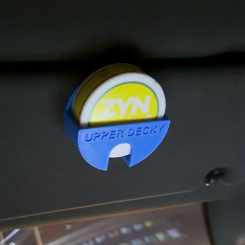 3D-Printed ZYN Holster Non-Toxic PLA Secure Access for ZYN Containers Multiple Colors Text Options Durable Sleek Design Clips Easily onto Sun Visor
